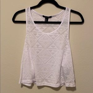 White Tribal Crop Top